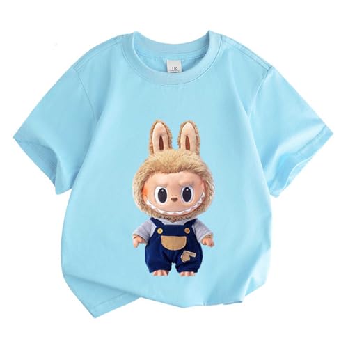 [JUFGTRFDFCFG] ラブブ 子供服 半袖Tシャツ キッズ 可愛い 夏用 丸首 男の子 女の子 夏 春 子ども服 トップス カラフルプリント トップス 100CMのサムネイル