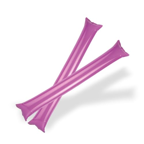 FUN FAN LINE - Lot 25 Paires Bâtons de Frappe Gonflables Réutilisables | Bâtons de Fête ou d'Animation Bruyants pour Événements Sportifs et Célébrations | Cotillons et Accessoires d'Ambiance (Violet)