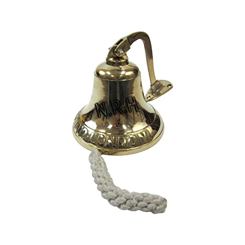Colgante de Pared Campana de Barco 7 Pulgadas latón Macizo Barco Campana latón Pulido Regalo artículo