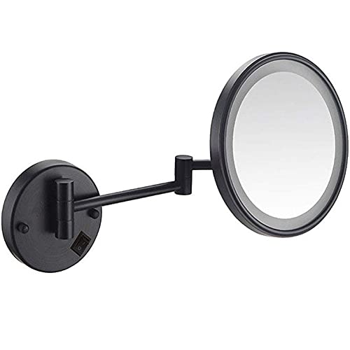 Miroir mural LED grossissant 10X pour rasage et maquillage à bras extensible 8 pouces
