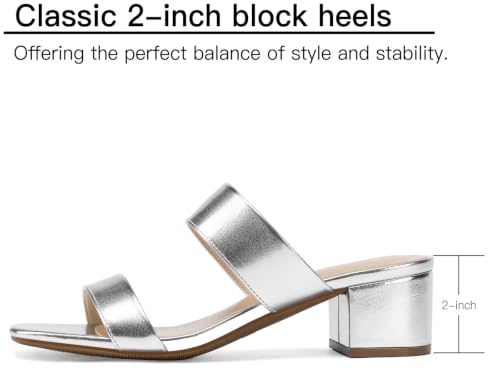 Image of DOBOLIN Two Strap Women's Heels 2-Inch Dressy Sandals Wide Feet Friendly