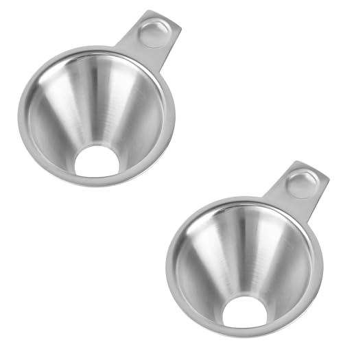 2 Pcs Canning Funnel for Wide and Regular Mason Jars Wide-Mouth Funnels with Handle for Kitchen Use Stainless Steel Canning Supplies Kit for Salt Pepper Powder Condiment Sauce