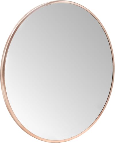 Image of Sidra Decor Round Wall Mirror with Metal Frame | Wall Hanging Circle Mirror for Home Interior | Ideal for Bathroom, Bedroom, and Office Walls HD Mirror wash Basin (Rose Gold 20 Inch)