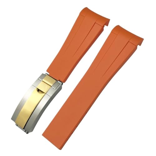 [-ł] 18mm 19mm 20mm 21mm 22mm J[uGh VRo[EHb`oh bNX Tu}[i GMT}X^[ fCgi EHb`ohc[Ή(Orange-steel gold,21mm)