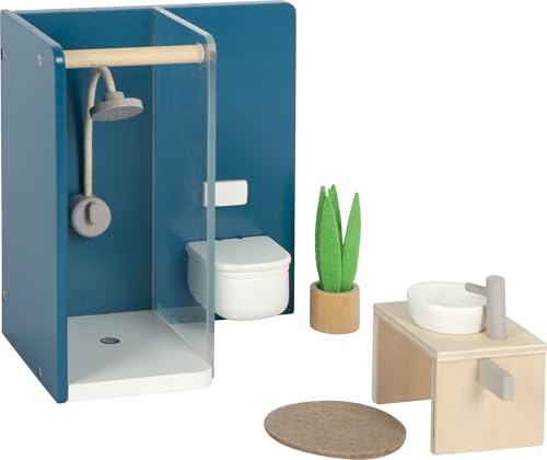 Small Foot Puppenhausmöbel Badezimmer aus Holz, Möbel-Set für das Puppenhaus, für Kinder ab 3 Jahren, 12630