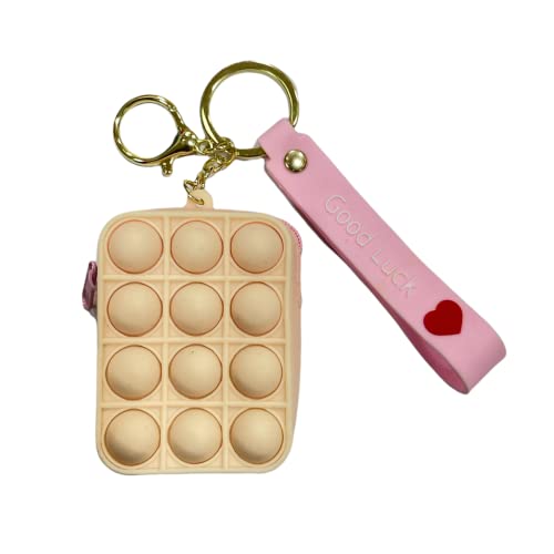Image of AUGEN Cute Pop It Coin Purse Pouch Keychain For Gifting With Key Ring Anti-Rust (Pack Of 1)