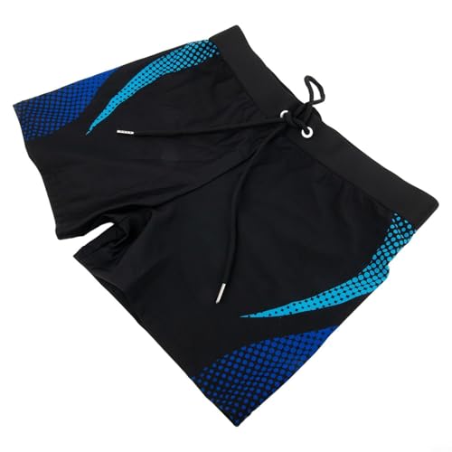 Niceminiwall Traje de baño para hombre para playa y deportes acuáticos, pantalones cortos de nailon de poliéster de secado rápido con cordón en la cintura, traje de baño forrado en azul/amarillo/verde