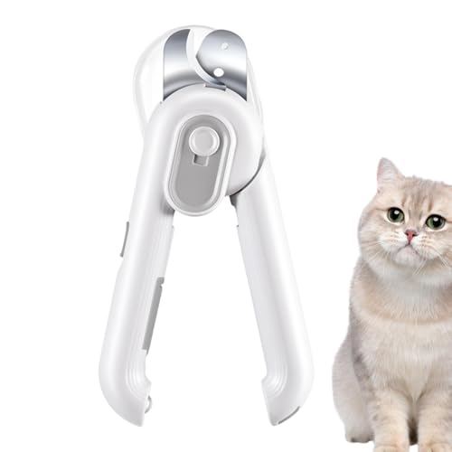 Tanakeji Tijeras de uñas para el corte de garras de gato, recortadora de cuidado con iluminación LED, recortadora de garras de gato, para el cuidado de las uñas al bañarse, cuidado diario, viajes y