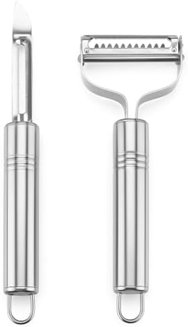 Kit Descascador e Ralador em Aço Inox 2 Peças Para Frutas Legumes...