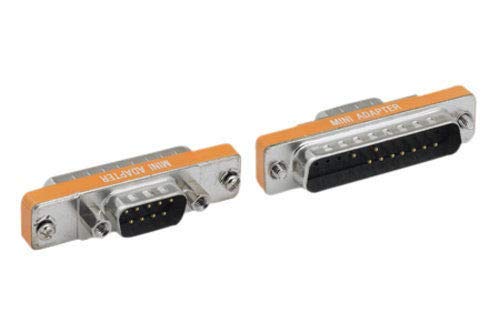 KENTEK Mini DB9 DB25 Male to Male M/M Serial at Modem Mini Adapter Gender Changer Coupler RS-232 PC Peripherals