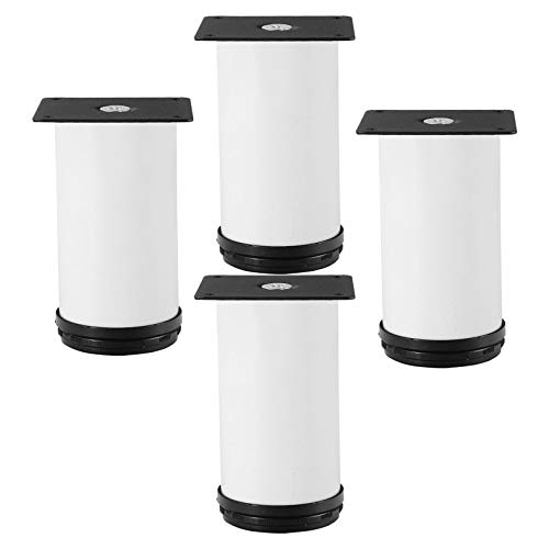 pcs Armario de metal Pies Muebles ajustables de acero inoxidable Patas, sofá patas de mesa de centro Estantes de cocina Armarios Camas Escritorio Mesita de noche Encimera Estantería de TV, Lvory White