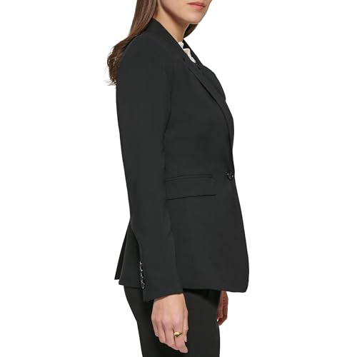 DKNY Women's Single Button Blazer + Trendy + Professional + Casual + Slim Fit + Stretch Fabric + Multiple Colors + Size: M, L, XL + Slim Fit Blazer