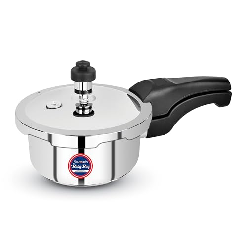 Image of Baby Boy Small Stainless Steel Outer Lid Pressure Cooker, 1 Litre, Induction and Gas Base, ideally used for 1-2 Person, ISI Certified, 3 Years Warranty