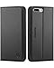 iPhone 7 Plus Case, SHIELDON Genuine Leather iPhone 7 Plus Wallet Case Book Design with Flip Cover and Stand [Credit Card Slot] Magnetic Closure Case for iPhone 7 Plus - Black