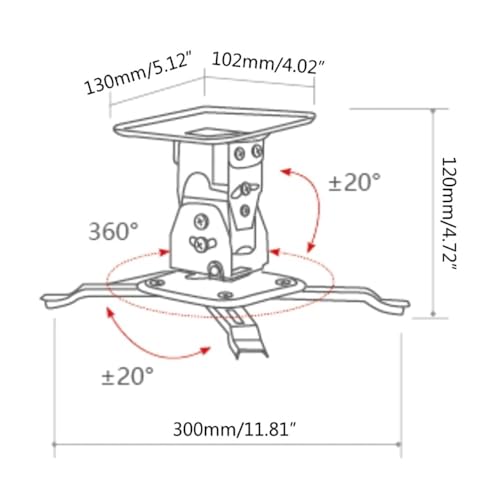 Soporte de montaje para proyector LCD mini universal con base de aluminio para techo o pared miniatura 2