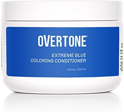 oVertone Haircare Color Depositing Conditioner - 8 oz Semi Permanent Hair Color Conditioner with Shea Butter & Coconut Oil - Extreme Blue Temporary Cruelty-Free Hair Color (Extreme Blue)