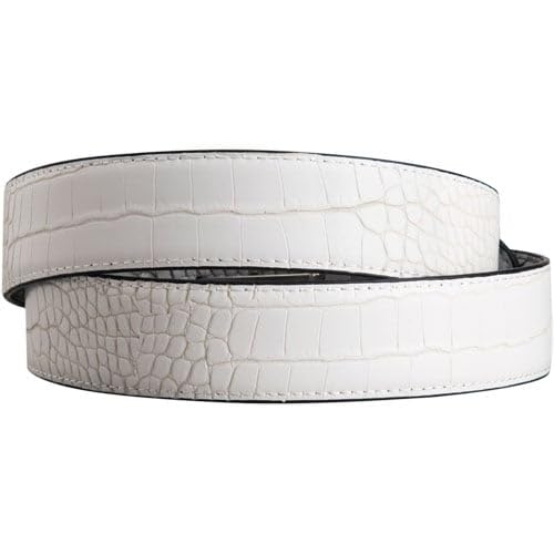 Greg Norman Men's Reversible Croco Print Leather Golf Belt Grey/White 404