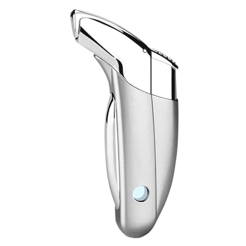 mnopx Encendedor de butano Recargable a Prueba de Viento, Ideal para Velas, Camping, barbacoas, Regalos para mamá, Mujer, Hombre, Esposa y Hermana.(Silver)