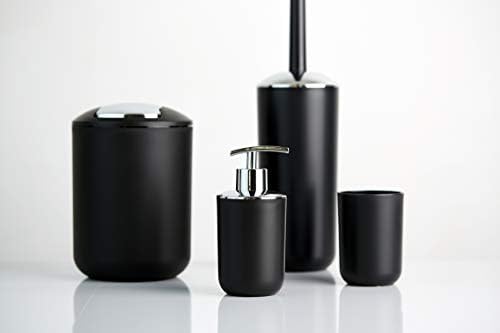 Wenko Toothbrush tumbler Brasil in black, TPE, 7.3 x 7.3 x 10.3 cm
