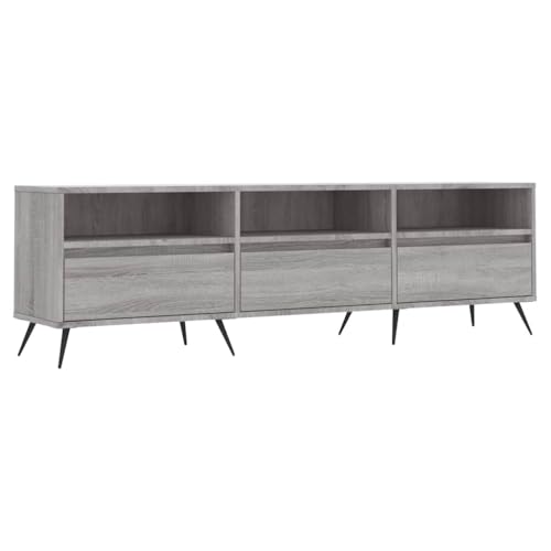 Meuble TV gris sonoma en bois d'ingénierie à 6 compartiments
