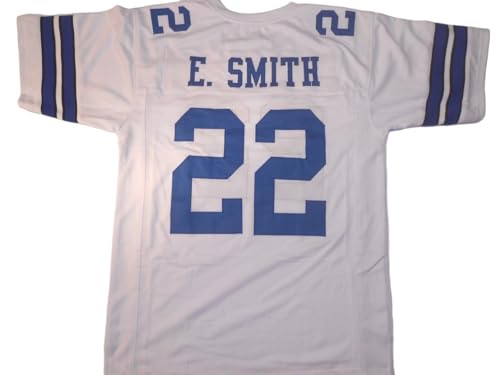 Emmitt Smith Jersey Stitched White Custom Football New No Brand/Logos (US, Alpha, XX-Large, Regular, Regular, White)