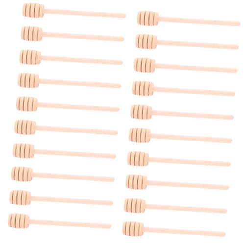 ABOOFAN 25Pcs Wooden Honey Dippers Honey Stirring Rods for Syrup Jam More for Home Restaurant Cafe Use