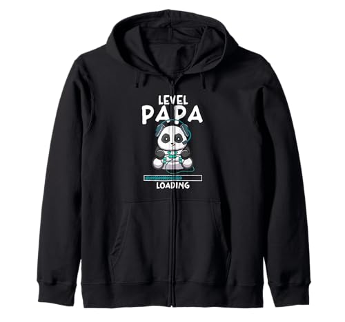 Nivel PAPA Cargando Embarazo Juegos Panda Día del Padre Sudadera con Capucha