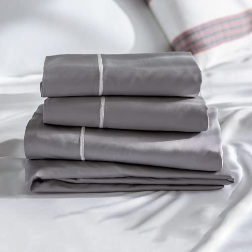 Layla Bamboo Bed Sheets | 100% Viscose from Bamboo | Breathable with Temperature Control | Soft, Silky, and Light Bed Sheets | Chemical and Toxin Free | Naturally Hypoallergenic (Grey, Queen)