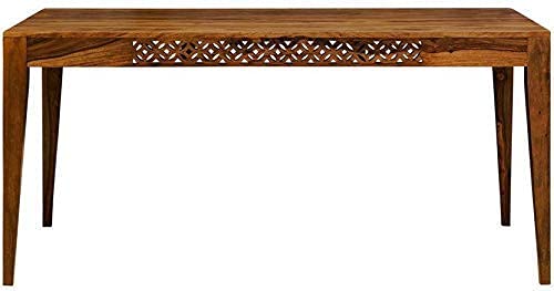 Image of SHRI MINTU'S ART Sheesham Wood Dining Table 6 Seater | Six Seater Dinning Table with 6 Chairs for Home | Dining Room Sets for Kitchen & Restaurants | Chairs with Cushion | Rosewood, Natural Finish