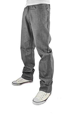 Men's Urban Designer Loose Fit Denim Jeans with Stylish Back Pockets, Grey2