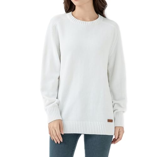 Image of Simple&Opulence Women's Chenille Sweater Crewneck Long Sleeve Pullover Ribbed Cuff Hem Round Neck Jumper Tops