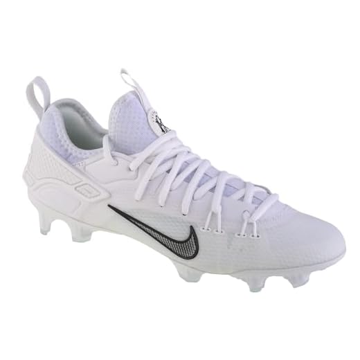 Nike Men's Huarache 9 Elite Low Lacrosse Cleats (White | Black, 9.5)