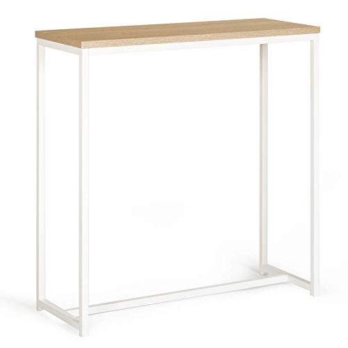 IDMarket - Console Detroit Design Industriel Bois et métal Blanc