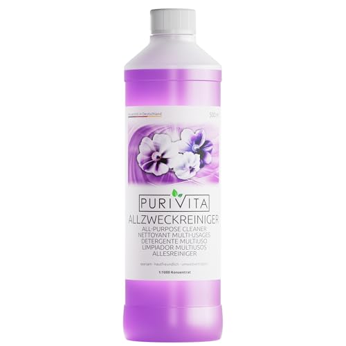 PURIVITA® Limpiador Multiusos Concentrado [500ML] - Fregasuelos Perfumado Duradero para Limpieza Profunda del Hogar - Producto Ecológico Tipo para Suelos y Superficies - Concentralia Multilimpiador