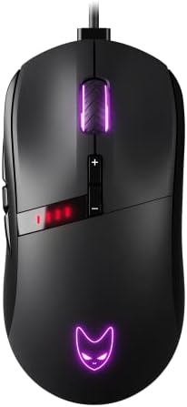 Oversteel - Invar Ratón Gaming USB, 12400 DPI ajustables, 9 Botones Programables, 10 Modos de Iluminación RGB, Ultraligero, Ergonómico Sensor Óptico, PC/Mac, Color Negro