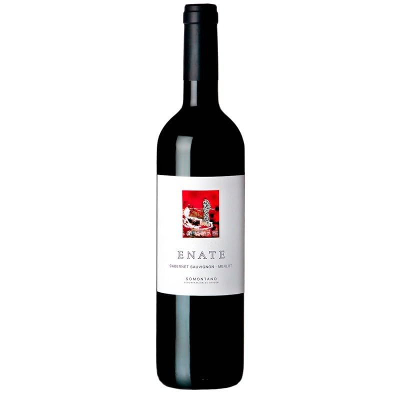 Enate Cabernet Sauvignon-Merlot – Vino Tinto Elegante | Frutos del Bosque, Matices Florales y Especiados | Suave, Redondo y con Final Torrefacto (1 Botella)
