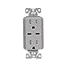 Eaton 5A USB Type C Charger with TR Duplex Receptacle 15A/125V, Gray