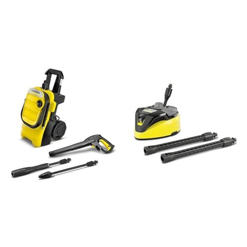 Kärcher Hochdruckreiniger K 4 Compact, Druck: max. 130 bar, Durchfluss & Flächenreiniger T-Racer T 7 Plus
