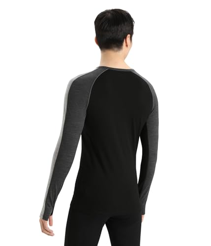 Icebreaker 200 Zoneknit Long Sleeve Crew Jet Heather/Black/Metro Heather XL2