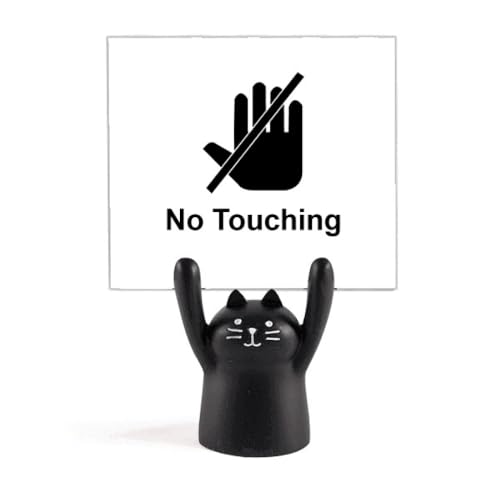 Support de mémo chat noir avec alerte rigolote, idée cadeau originale pour collègue