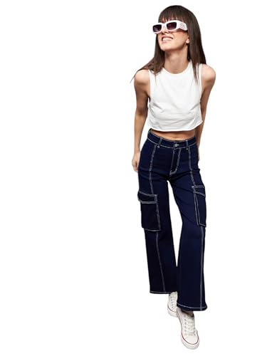 Image of Miss Chase Women's Wide Leg High Rise Regular-Length Stretchable Denim Jeans