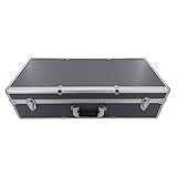 SRA Cases Aluminum Hard Case with Foam Insert, Silver, 26.5 x 11.7 x 7.5 Inches