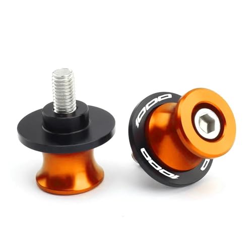 Diabolos Béquille de Stand Diabolo Moto pour Kawasaki Z1000 Z 1000 2014- Fixations De Bras Oscillant Patins Et Vis De Béquille(Orange)