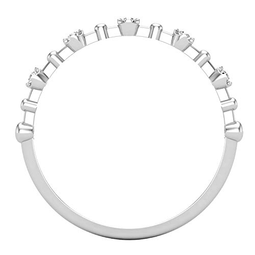 Dazzlingrock Collection 0.05 Cttw Round White Diamond Bead Dot Stackable Wedding Band for Women in 10K Solid Gold3