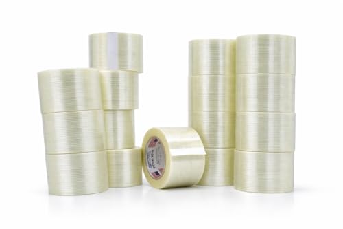 WOD UFST39 Fiberglass Reinforced Filament Strapping Tape, 3 inch Wide x 60 yds. 4 Mil (Pack of 16) Filaments Run Lengthwise