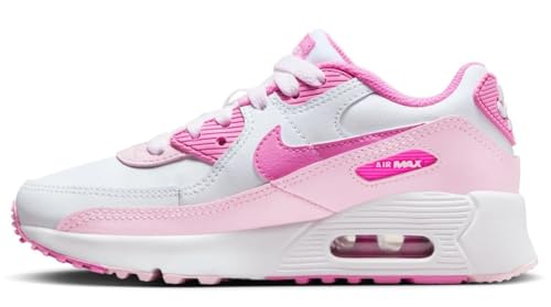 Nike Air Max 90 Little Kids' Shoes (FZ3558-100, White/Pink Foam/Playful Pink)2