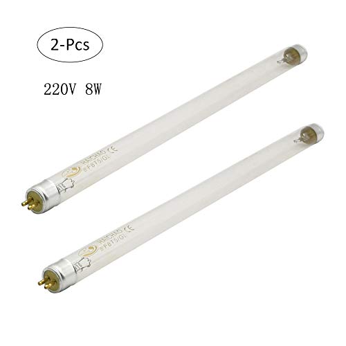 Lámpara germicida UV 8 W, luz desinfección ozono 2 unidades, sustitución lámpara UVC 220 V T5 8 W tubo para lámpara desinfección ultravioleta
