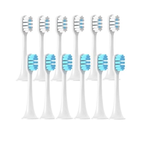 WENHA(小さな店) T300/T500/T700 ソニック電動歯ブラシ用交換用ブラシヘ??ッド 12個入り ソフトブラシキャップ 真空パッケージノズル(6WhiteBlue6BlueD)