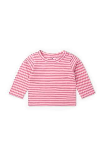 MONICA + ANDY Baby Organic Long Sleeve Crewneck Tee Light Pink Tonal Stripe 18-24m