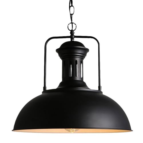 YNAHZAOK Lámpara Colgante E27 Luces Colgantes Creativas Retro Que Ahorran Energía Lámparas Decorativas De Estilo Industrial De Granja Iluminación De Lámpara De Techo con Pantalla De Hierro Forjado